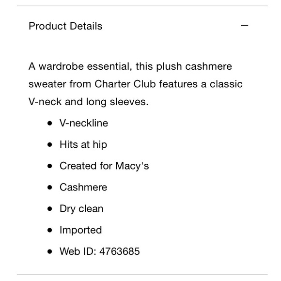 Charter Club cashmere sweater. Only worn once! - Picture 5 of 5